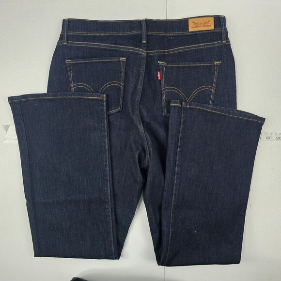 Levi's perfectly slimming 512 bootcut jeans 12 blue denim‎ dark wash womens 4631 - Picture 3 of 13